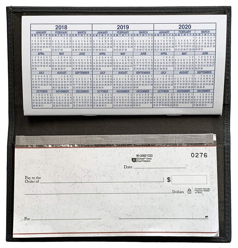 123 Cheap Checks Grey Basic Genuine Leather Checkbook Cover For Men & Women - Image 2
